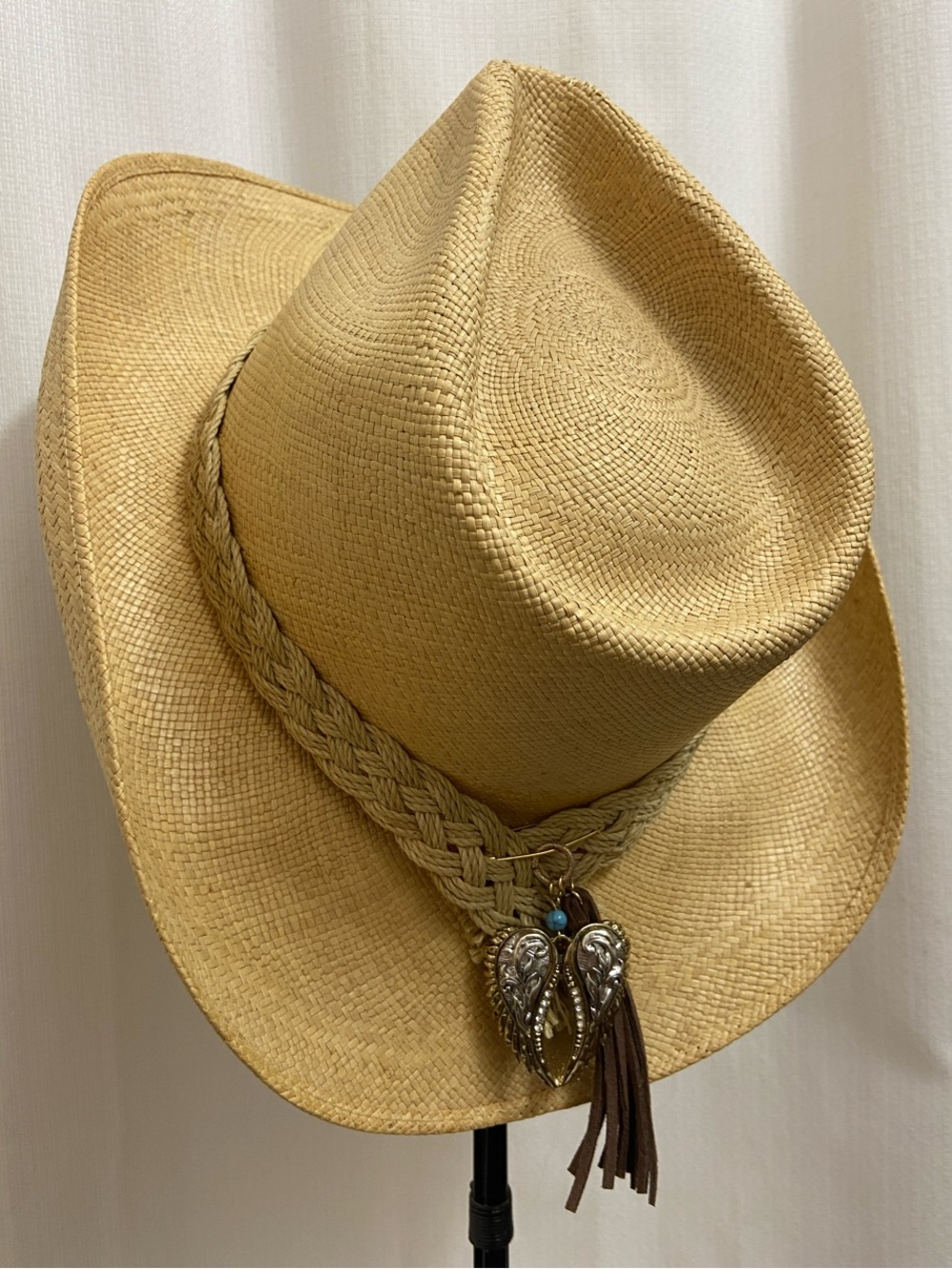 Vintage Resistol Dakota Western Rancher Cowgirl Hat in Natural Tan Straw